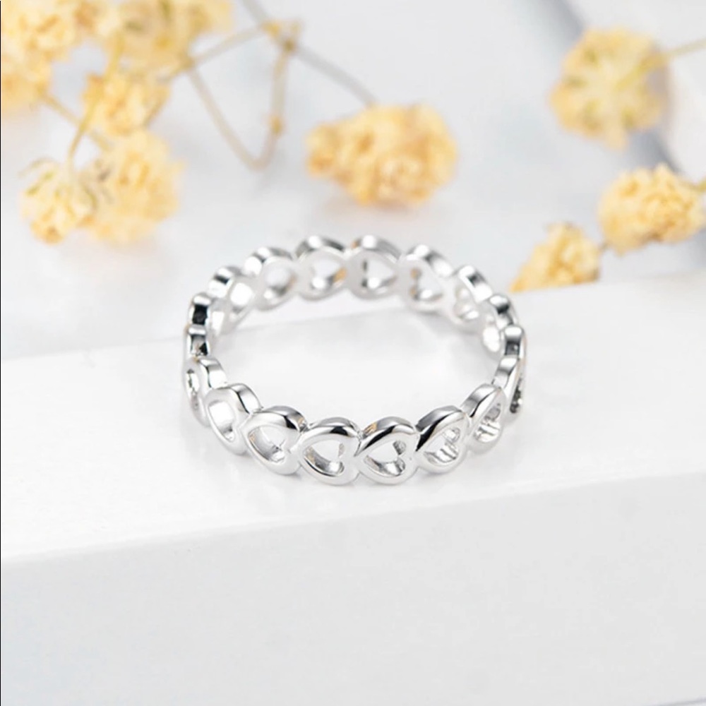 New 925 Silver Women’s Romantic Hearts Ring 💍 - Picture 4 of 6